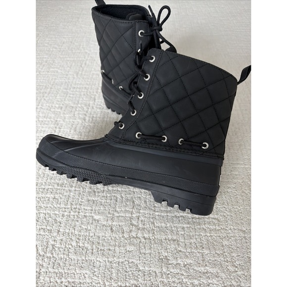 Sperry Top-sider Gosling Black Quilted Duck Boots Women's  Size 9 Waterproof - Picture 4 of 15